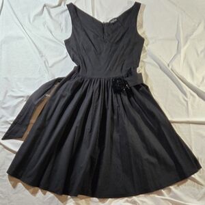 Lucky 13 Black Dress with Floral Accent Belt Size Large